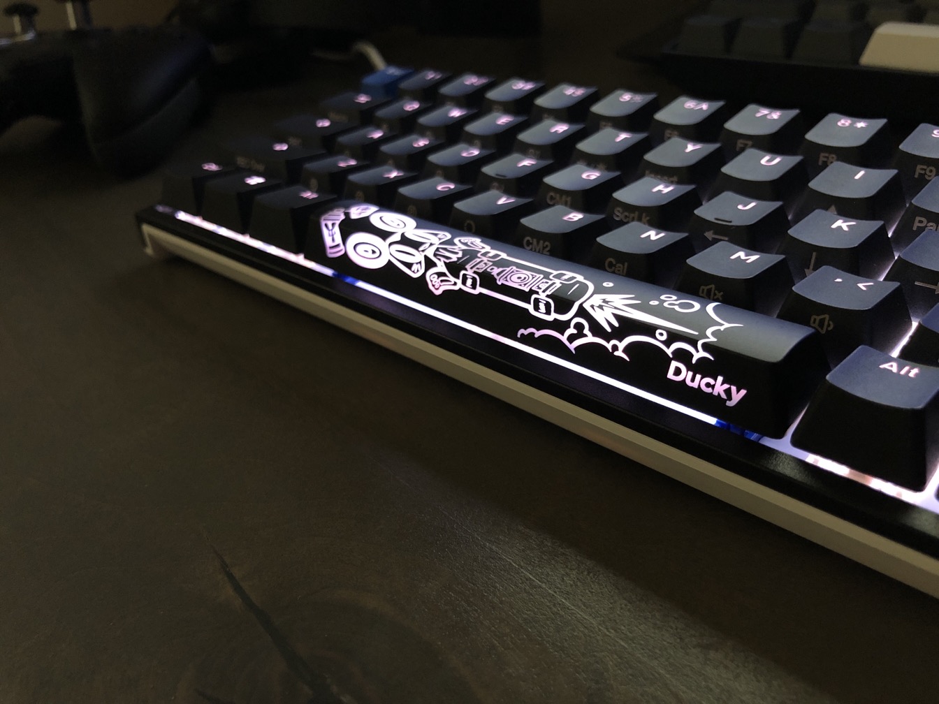 the stylish rat design on the space bar